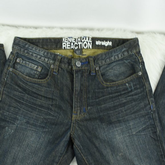Kenneth Cole Reaction Men Jeans 30/30 Straight Leg - Picture 8 of 12